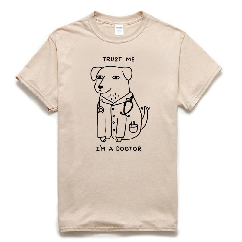 Trust Me I＇m A Dogtor 短袖T恤 4色 歐美潮牌設計插圖狗狗醫生印花潮T-細節圖3