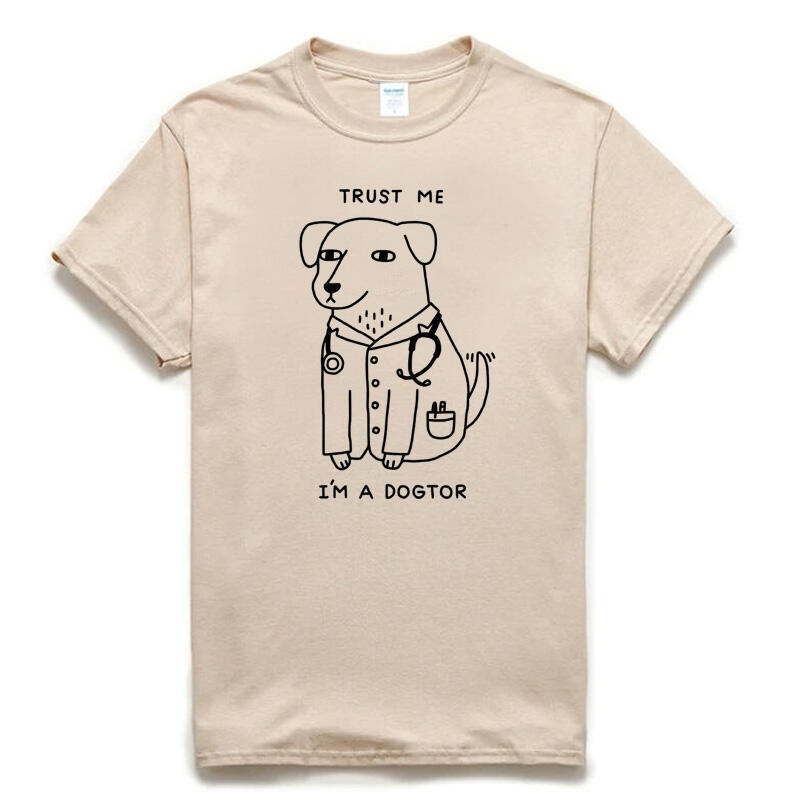 Trust Me I＇m A Dogtor 短袖T恤 4色 歐美潮牌設計插圖狗狗醫生印花潮T-細節圖3