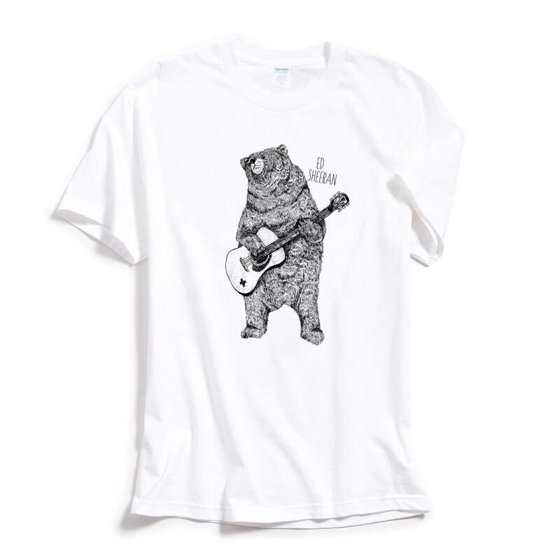 Ed Sheeran Guitar Bear 短袖T恤 ２色 英國流行音樂 插畫 熊 紅髮艾德-細節圖2