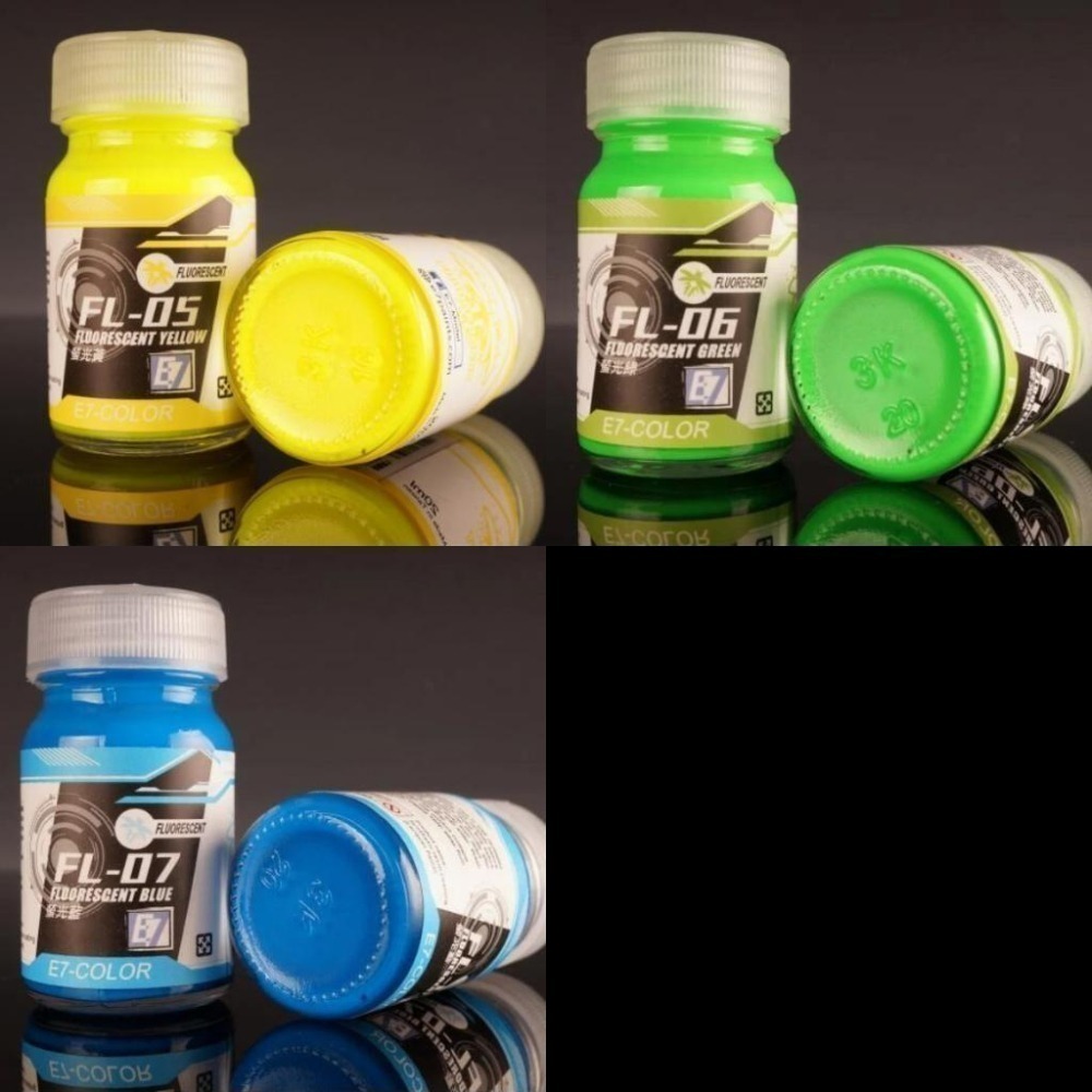 [从人] E7 COLOR FL 系列 螢光色 模型漆 硝基漆 塗料 顏料-細節圖3