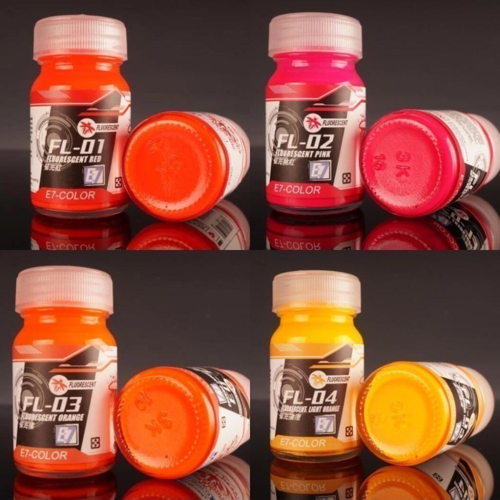 [从人] E7 COLOR FL 系列 螢光色 模型漆 硝基漆 塗料 顏料-細節圖2