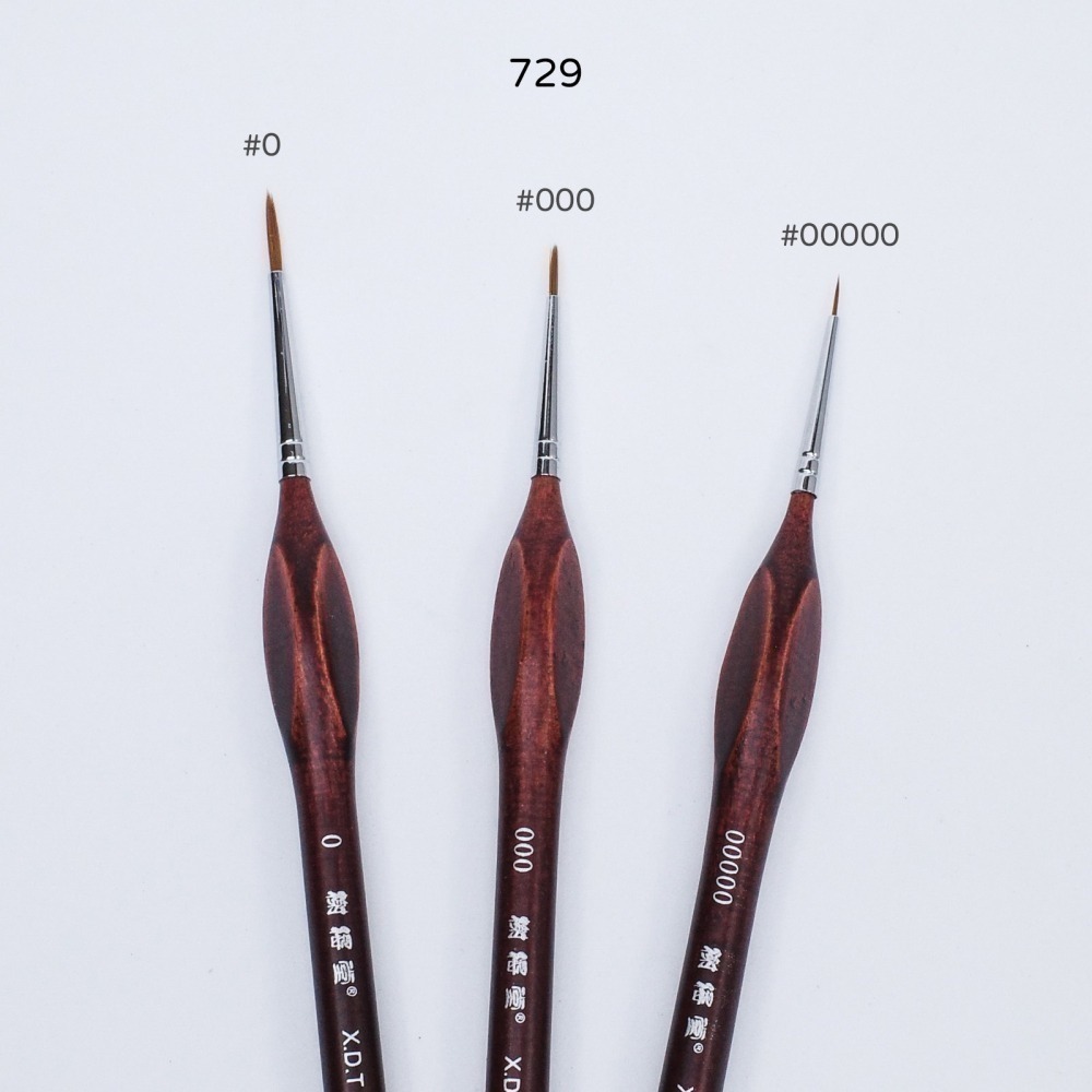 [从人] 榭得堂 面相筆 725 / 729 平筆 537 / 860 鋼彈 模型 筆塗 畫筆 尼龍毛 水彩筆 勾線-細節圖5