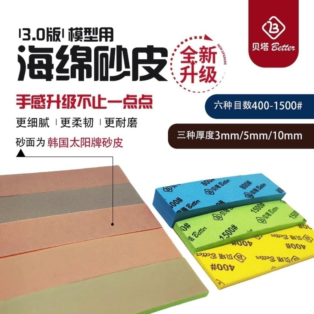 [从人] 貝塔 耐磨海綿砂紙 / 新版海綿砂皮 3mm | 5mm | 10mm 水洗復活 EVA海綿 海綿砂紙 打磨-細節圖6
