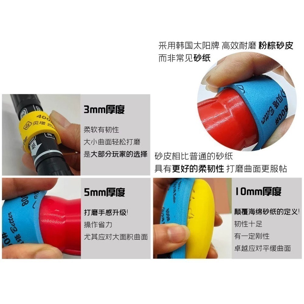[从人] 貝塔 耐磨海綿砂紙 / 新版海綿砂皮 3mm | 5mm | 10mm 水洗復活 EVA海綿 海綿砂紙 打磨-細節圖7