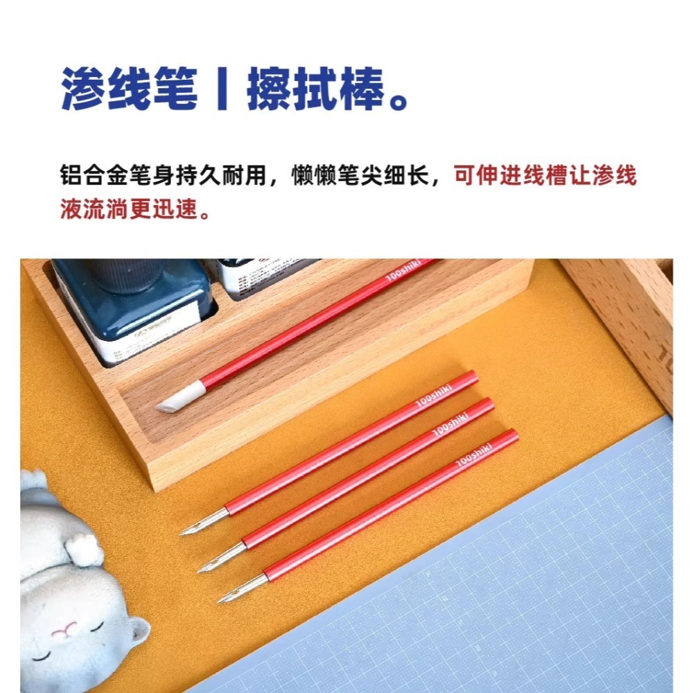 [从人] 懶懶同學 鋁合金屬擦拭棒 | 滲線筆 | 高密度棉頭 鋼彈 入墨線 工具 迪斯派 棉頭-細節圖2