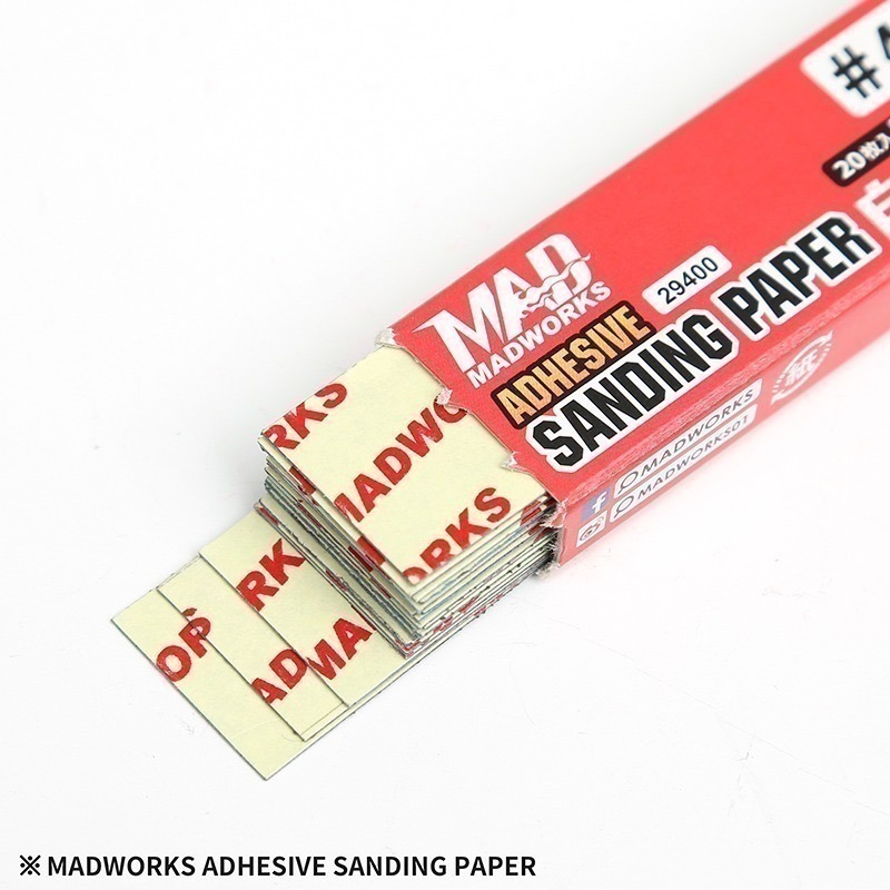 [从人] Madworks 低黏度背膠砂紙 新版 6色 打磨板 MAD 自黏背膠砂紙 模型用研磨板 預裁砂紙 壓克力-細節圖5