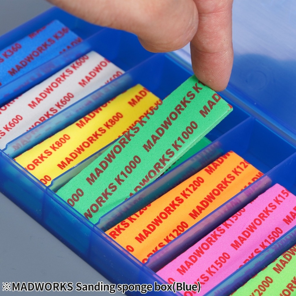 [从人] Madworks 霧白砂紙盒 | 藍色收納盒 MAD 空盒 砂紙盒 零件盒 海綿砂紙 收納盒 整理盒-細節圖7
