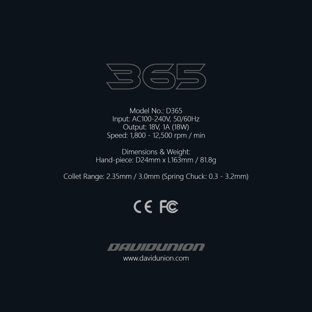 [从人] 新包裝 大衛 DAVIDUNION D365 精準電動雕刻刀 附黑刃、黑陶瓷破壞頭1支 (隨機)-細節圖3