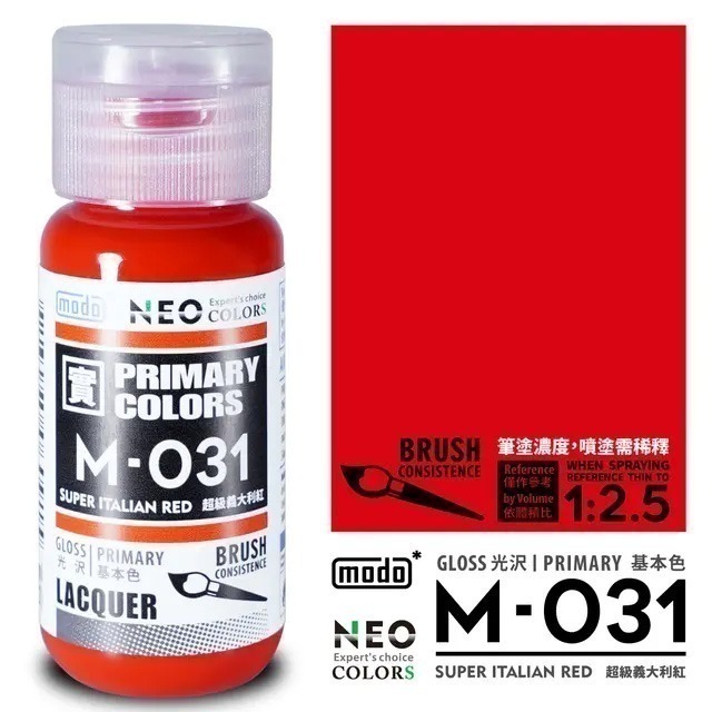 [从人] 摩多 modo NEO M 001~031 基礎色 透明保護漆 消光添加劑 白 黑 紅 藍 黃 綠 橘 紫-細節圖6