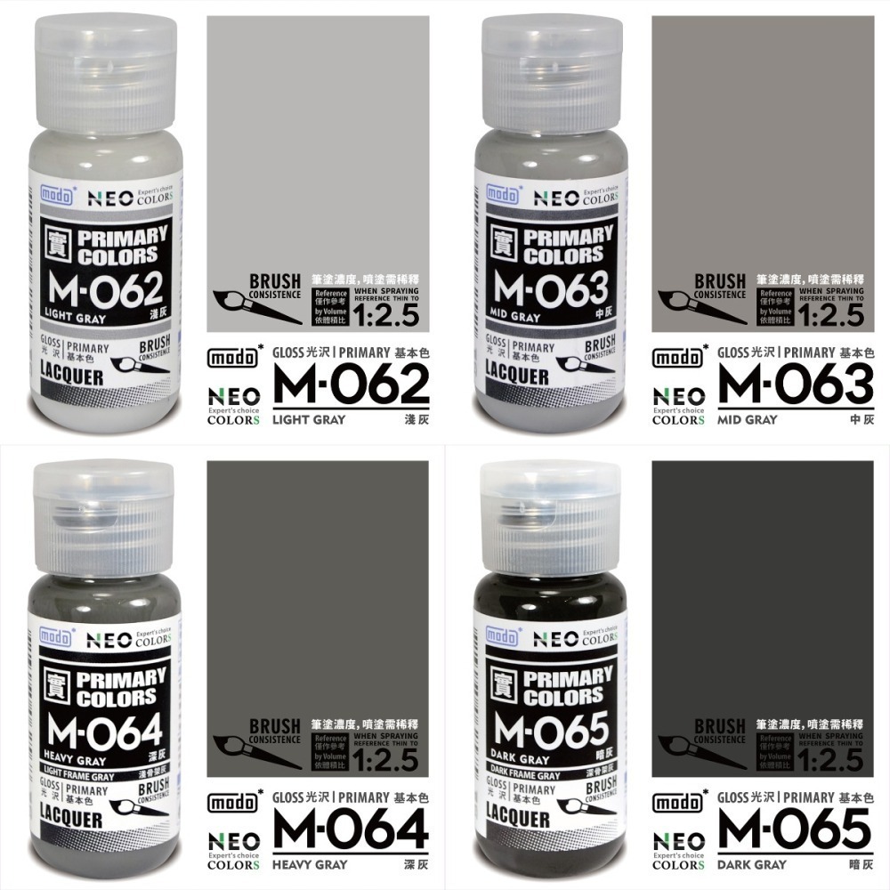 [从人] 摩多 modo NEO M 040~069 透明色 彩色 機甲色 骨架色 白 灰 藍 紅 橙 黃 紫 綠 棕-細節圖5