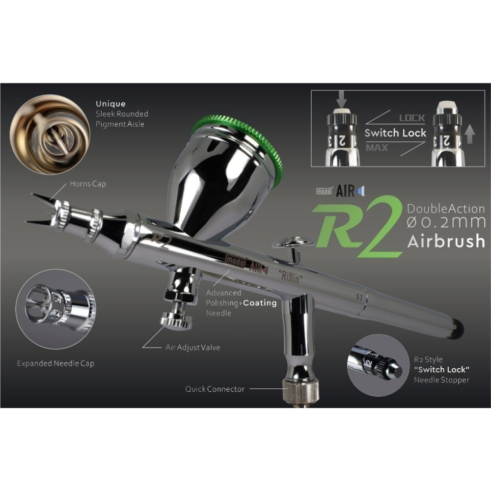 [从人] 摩多 modo AIR R2 0.2mm | R3 0.3mm | R5 0.5mm 可調壓 雙動 高階噴筆-細節圖2