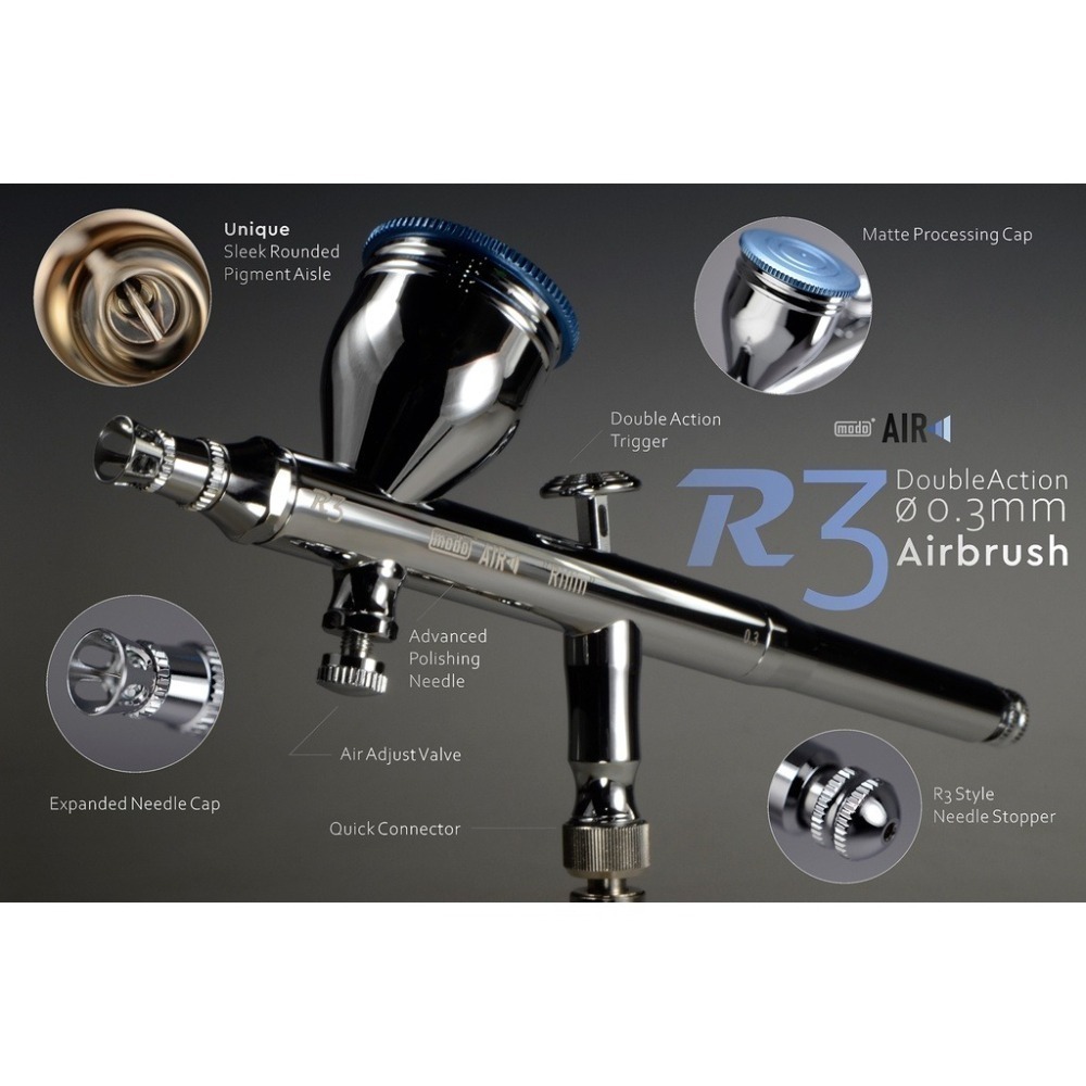 [从人] 摩多 modo AIR R2 0.2mm | R3 0.3mm | R5 0.5mm 可調壓 雙動 高階噴筆-細節圖3