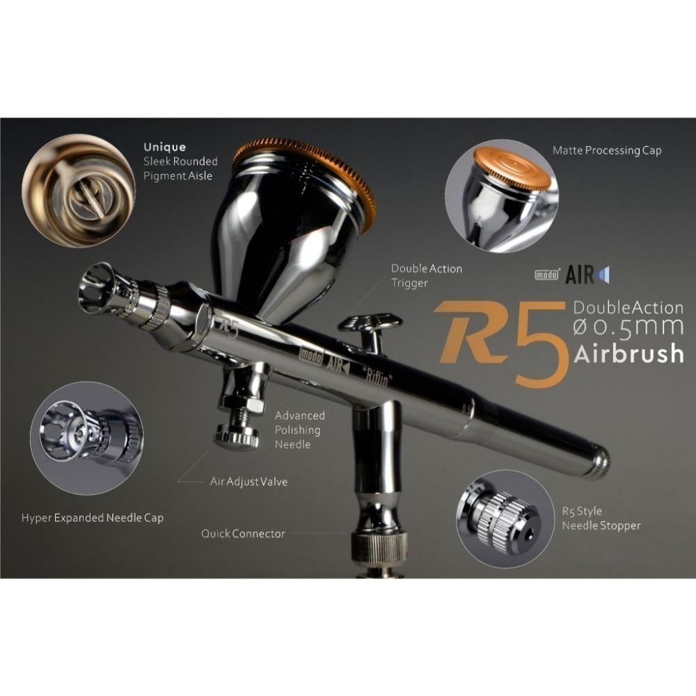 [从人] 摩多 modo AIR R2 0.2mm | R3 0.3mm | R5 0.5mm 可調壓 雙動 高階噴筆-細節圖4