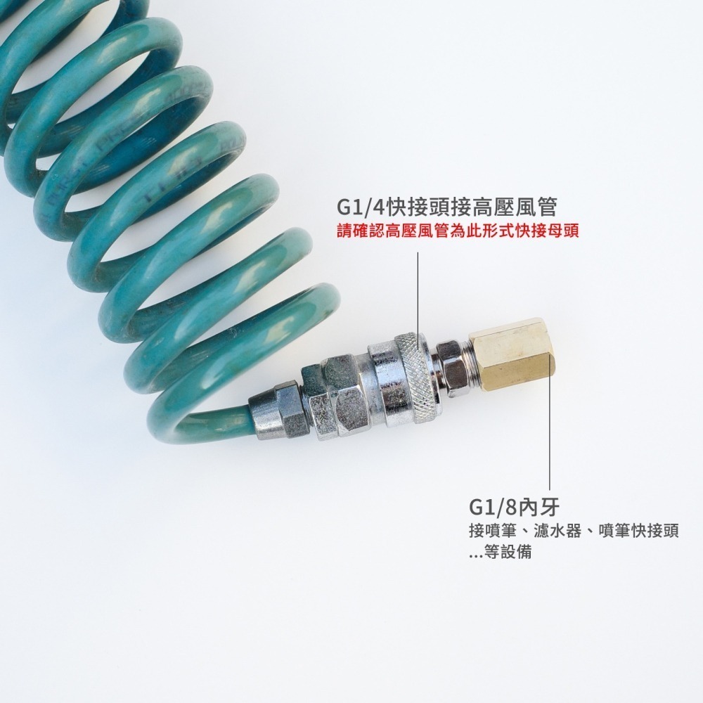 [从人] 空壓機 噴筆 轉接頭 G1/4轉G1/8 (1分轉2分) | M5轉G1/8 鋼麥噴筆 GMA-01 轉接頭-細節圖5