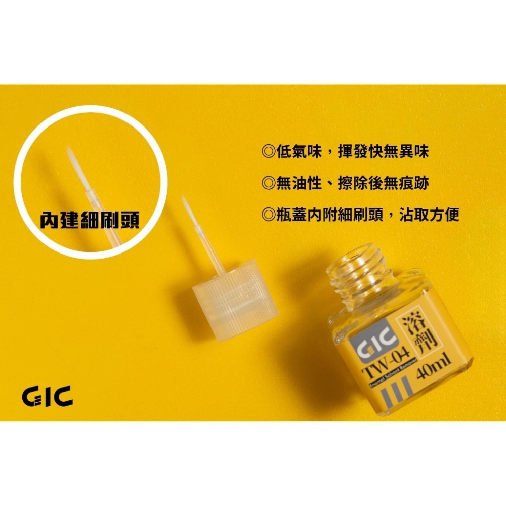 [从人] 現貨 GIC TW-04 琺瑯漆 墨線去除劑 ( 內附小刷頭 ) 40ml 裝-細節圖3