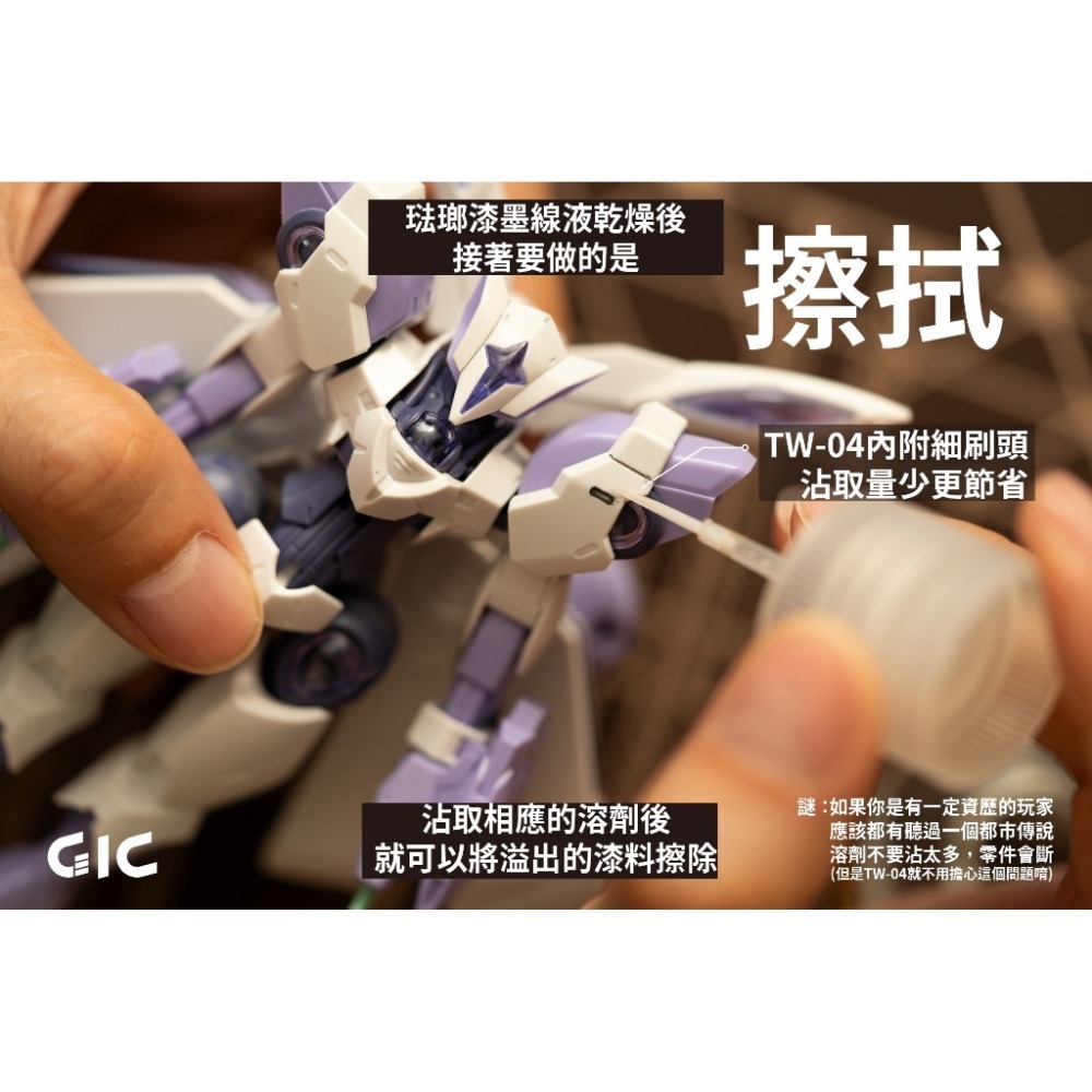 [从人] 現貨 GIC TW-04 琺瑯漆 墨線去除劑 ( 內附小刷頭 ) 40ml 裝-細節圖4