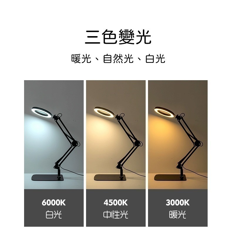 [从人] SHOCREX 台式放大鏡 夾式 LED 放大鏡檯燈 LED 夾燈 鋼彈 模型 作業 放大鏡 台燈-細節圖7