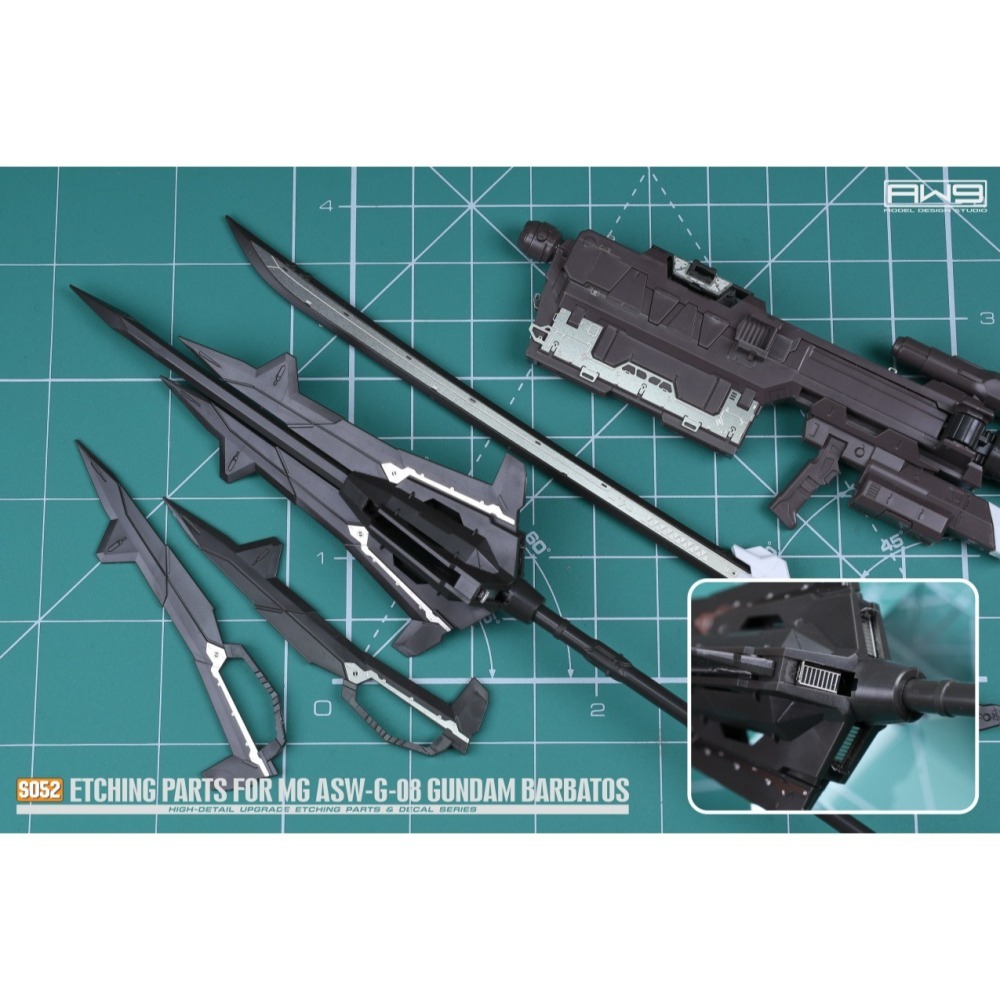 [从人] MAD 鋼魂 AW9 S52 1/100 MG 獵魔鋼彈 鐵血 孤兒 巴巴托斯 專用改造蝕刻片-細節圖9