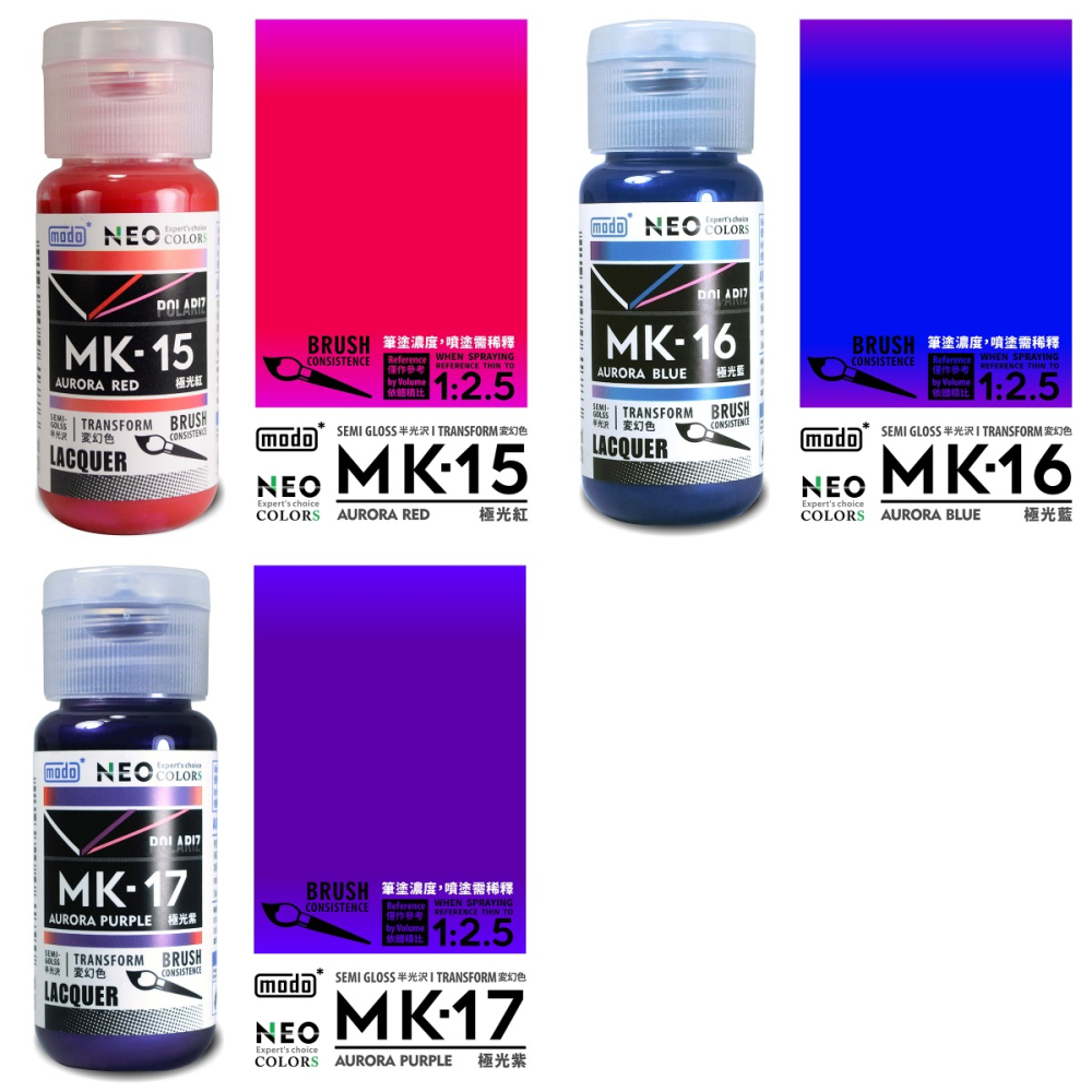 [从人] 摩多 modo NEO MK 極光 魔光 超級消光透明 紅 藍 紫 黃 綠 特殊色 極光色 魔光色 保護漆-細節圖2
