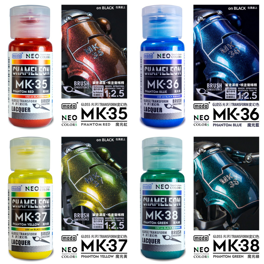 [从人] 摩多 modo NEO MK 極光 魔光 超級消光透明 紅 藍 紫 黃 綠 特殊色 極光色 魔光色 保護漆-細節圖3