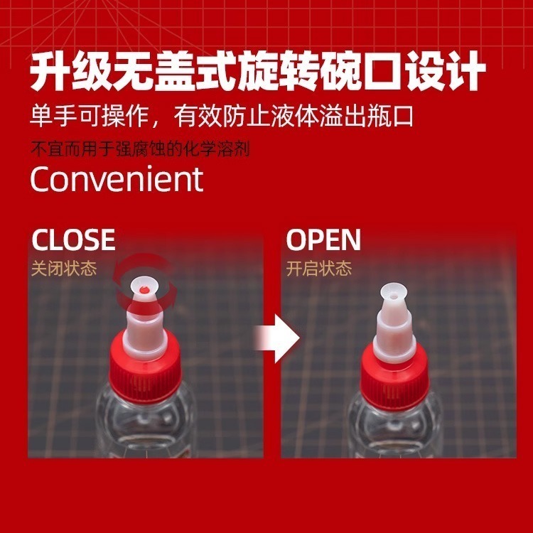 [从人] 喵匠 碗口型帶刻度PET調漆瓶 附玻璃珠 100ml 有刻度 PET 尖嘴瓶 空瓶-細節圖3