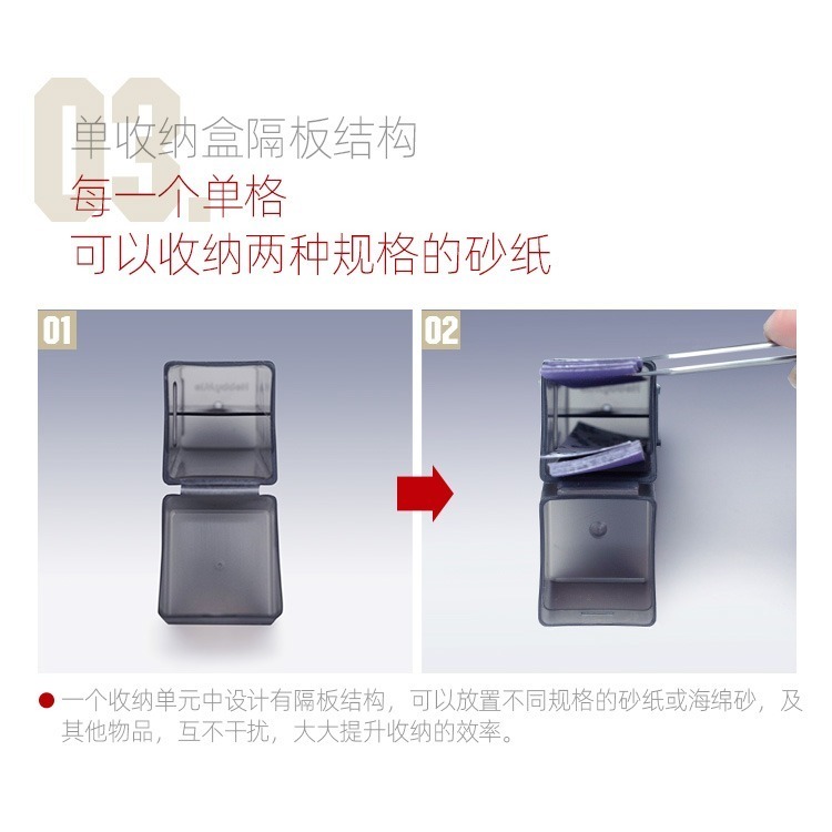 [从人] 喵匠 預裁背膠砂紙套裝、模組化砂紙收納盒 模塊化 砂紙 打磨粄 砂紙盒 分類盒 背膠砂紙 收納盒 整理盒-細節圖4