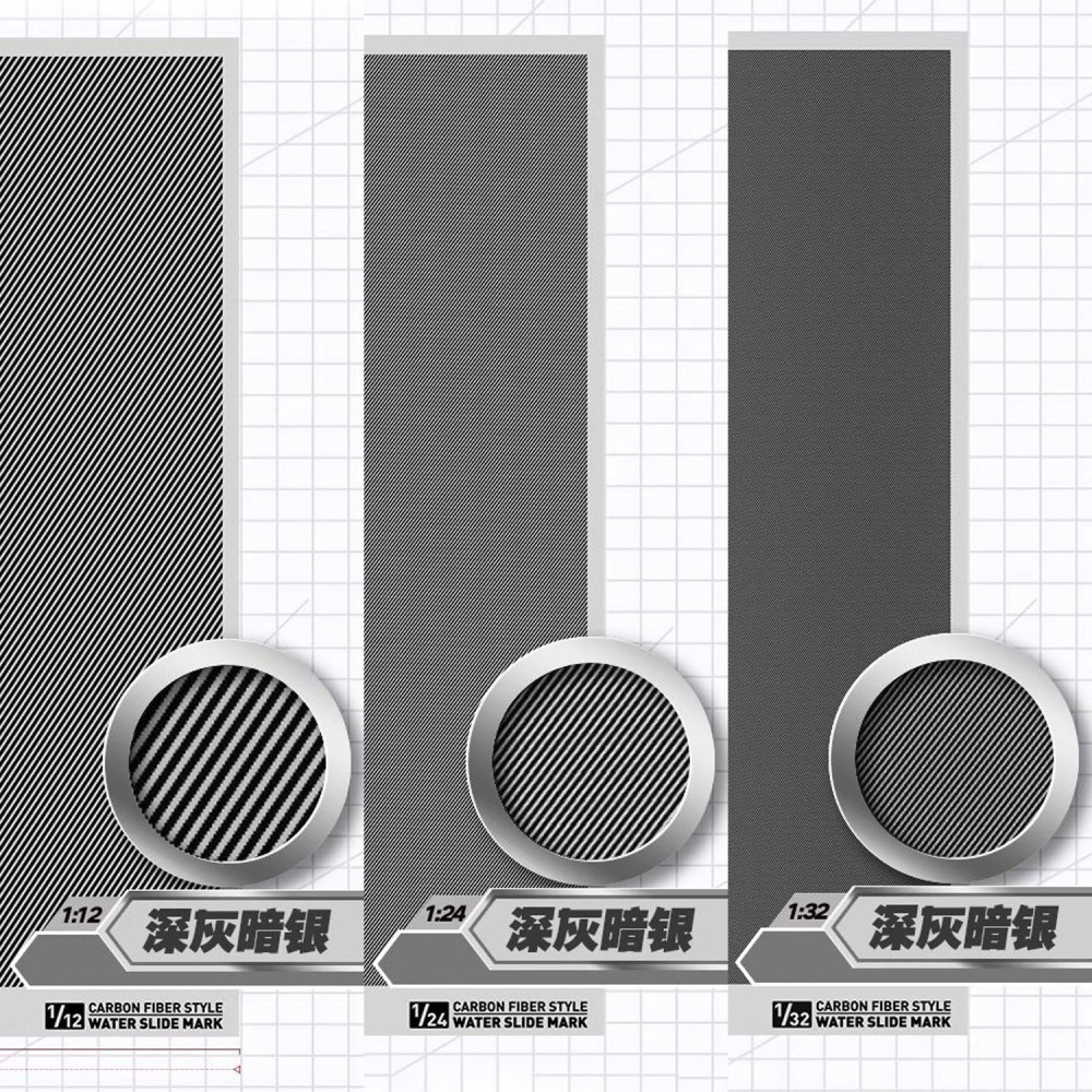 [从人] 喵匠 CB 斜紋 高精度 碳纖維水貼紙 水轉印貼紙 1/12 1/24 1/32 汽車 機車 民用模型 水貼-細節圖3