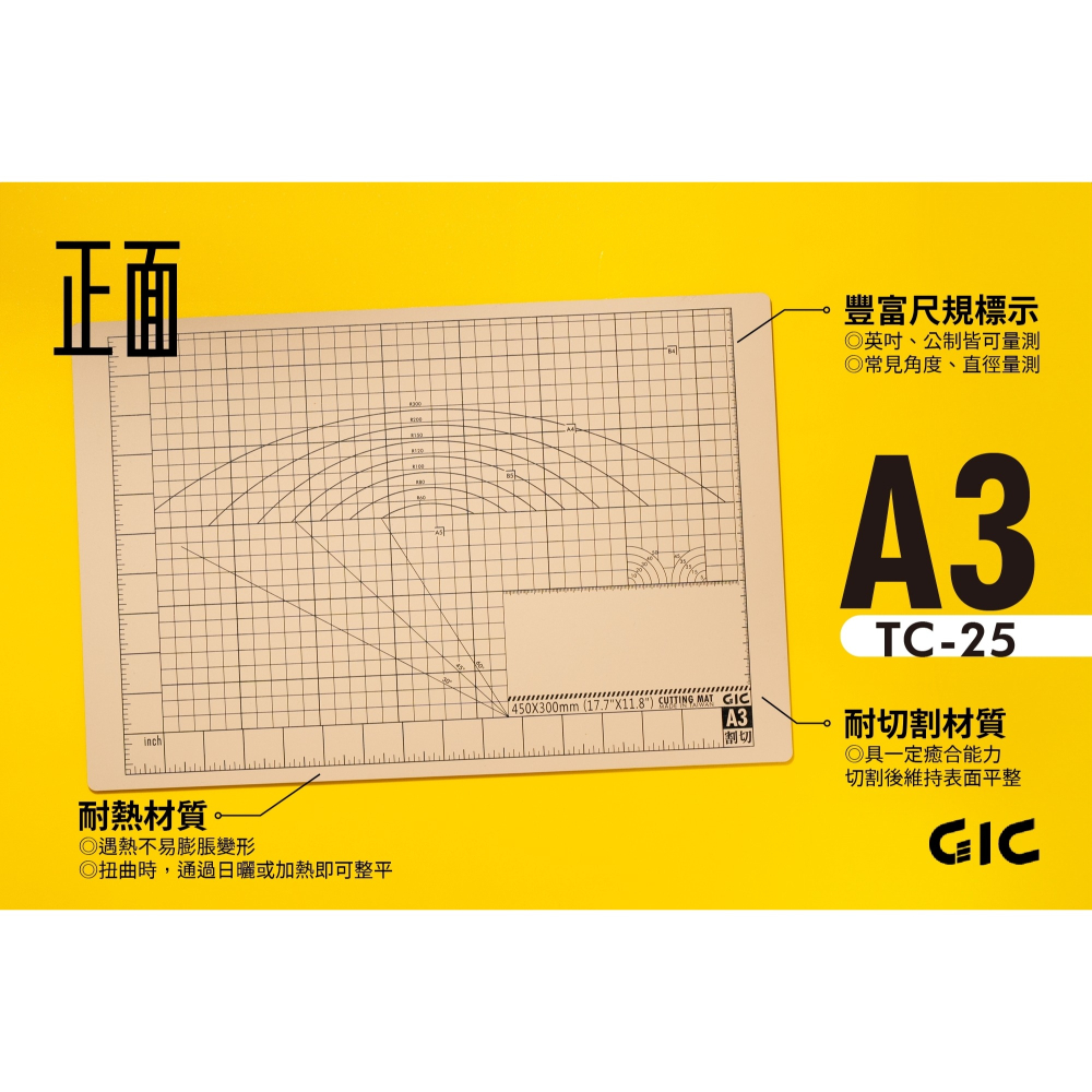 [从人] 現貨 GIC TC-24 A4 多功能場景切割墊 雙面可用 耐熱 耐割 切割墊 格納庫圖樣 台灣製造-細節圖4