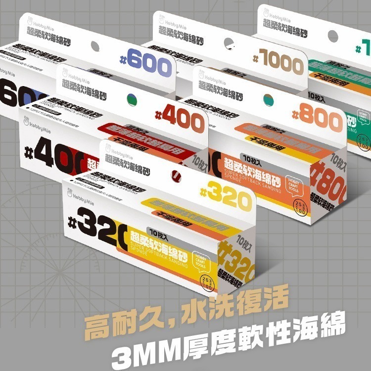 [从人] 喵匠 超軟型海綿砂紙 3mm厚 乾濕兩用 可水洗 曲面打磨 砂紙 紗布-細節圖2