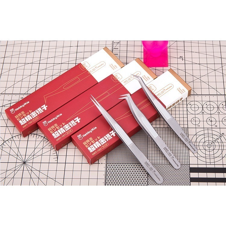 [从人] 喵匠 超精密鑷子 髮絲級精密程度 金屬列鑷子 直夾 折頭 彎頭 模型專用鑷子-細節圖6