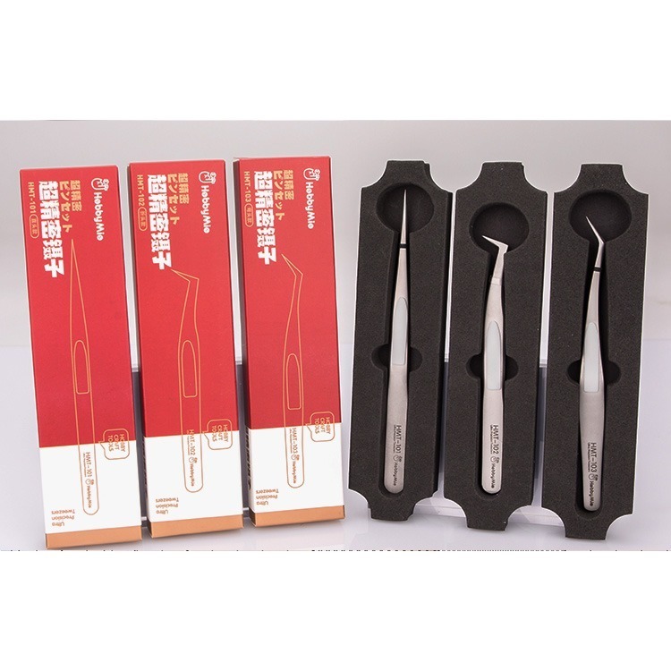 [从人] 喵匠 超精密鑷子 髮絲級精密程度 金屬列鑷子 直夾 折頭 彎頭 模型專用鑷子-細節圖5