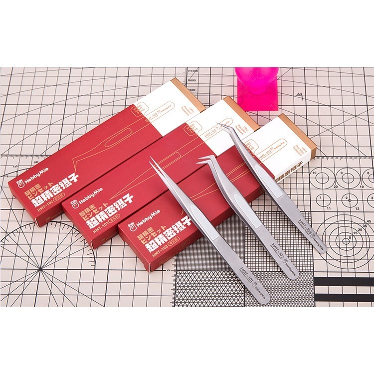 [从人] 喵匠 超精密鑷子 髮絲級精密程度 金屬列鑷子 直夾 折頭 彎頭 模型專用鑷子-細節圖6