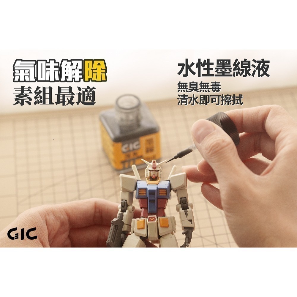 [从人] GIC TW-01 水性墨線液 黑 棕 灰 綠 白 素組滲線夜 W相談室 & AirBeast TW01-細節圖9