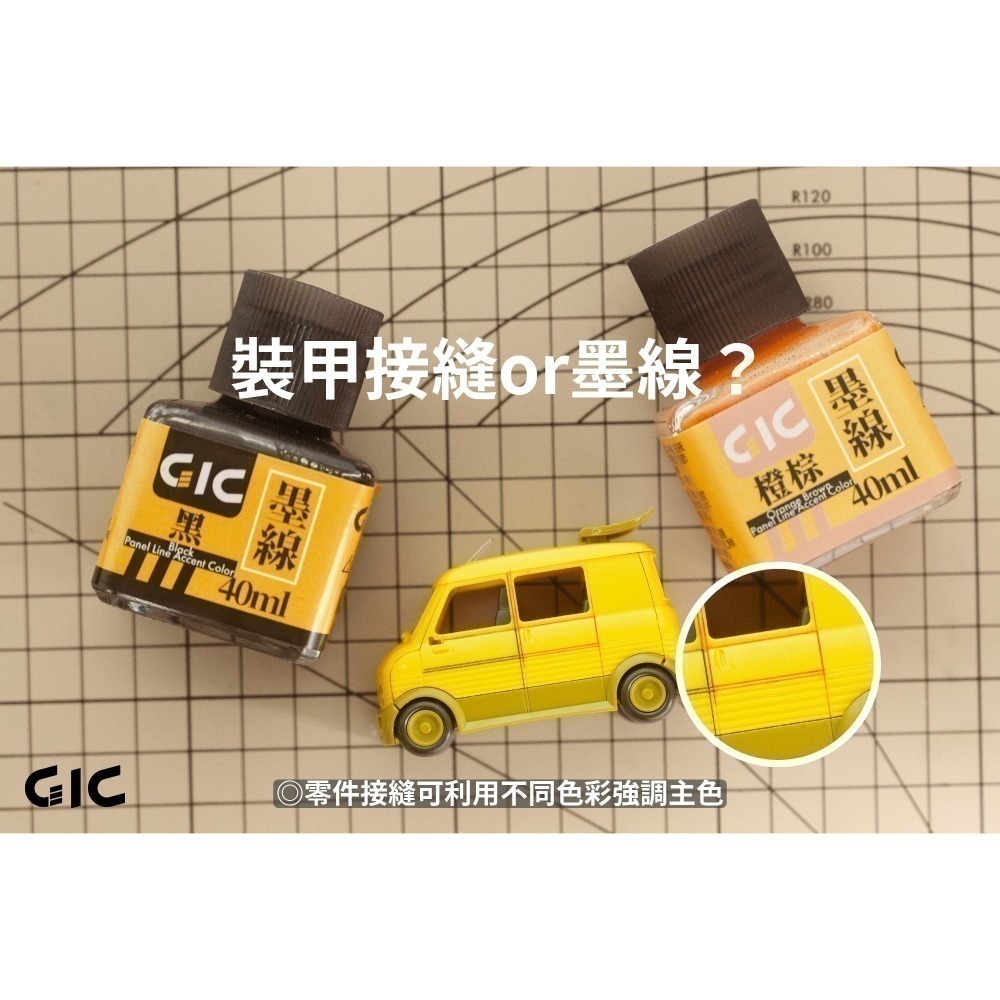 [从人] GIC TW-01 水性墨線液 黑 棕 灰 綠 白 素組滲線夜 W相談室 & AirBeast TW01-細節圖7