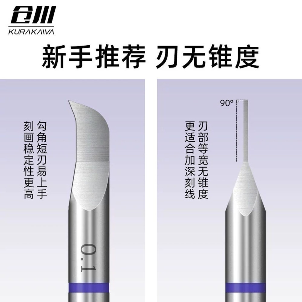 [从人] 倉川 模型鎢鋼勾刀 鎢鋼刀 刻線刀 刻線鉤刀 鷹嘴刀 彎刀 刻綫加深-細節圖7