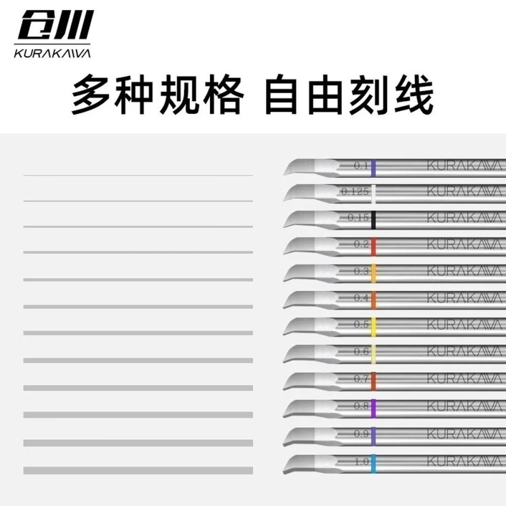 [从人] 倉川 模型鎢鋼勾刀 鎢鋼刀 刻線刀 刻線鉤刀 鷹嘴刀 彎刀 刻綫加深-細節圖8
