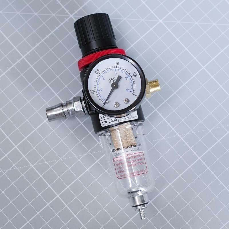[从人] 調壓濾水器 調壓水格 模型 噴漆 調壓 空壓機 G1/4 轉接 G1/8  球閥開關 AFR2000 2分轉1-細節圖2