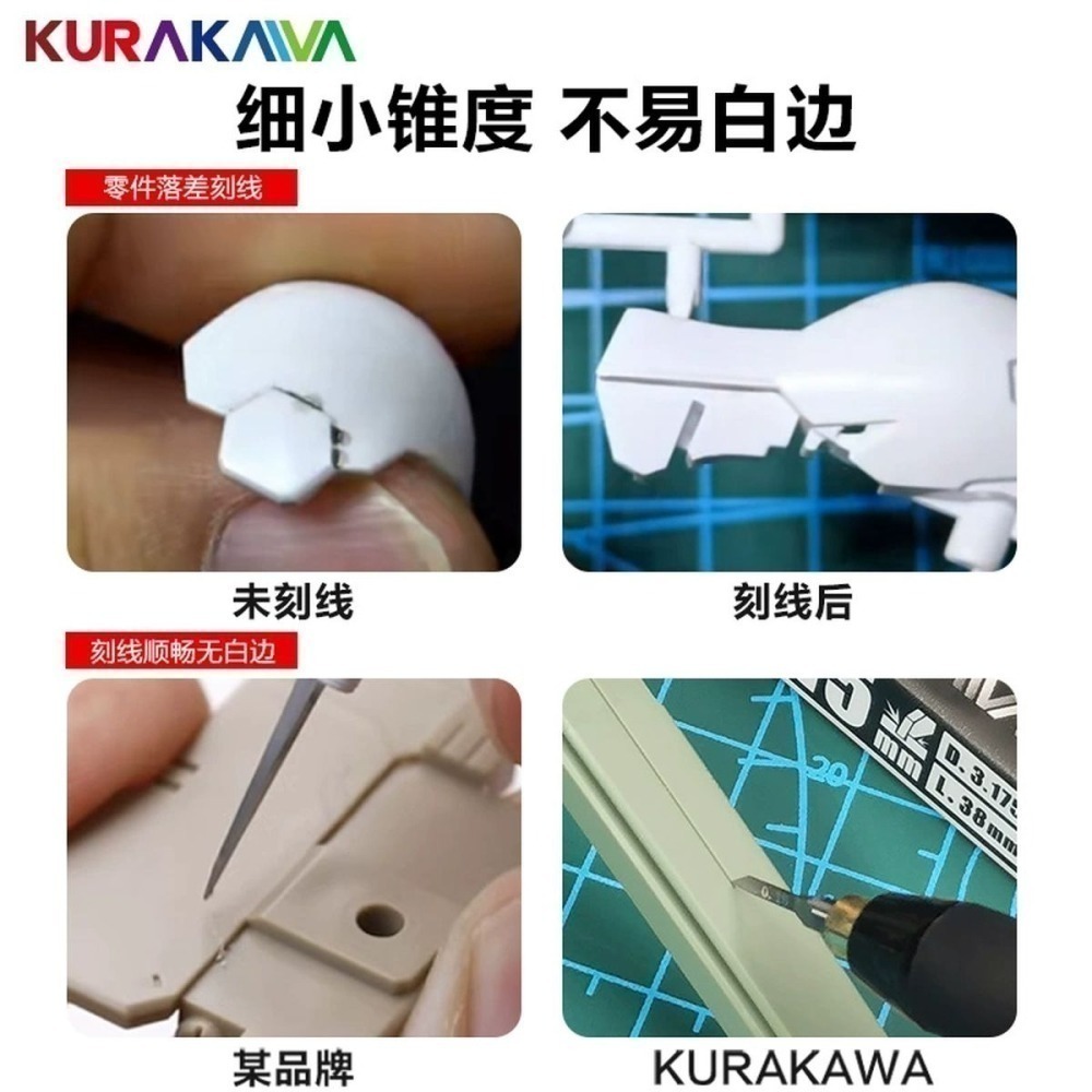 [从人] 倉川 精密鎢鋼刻線刀 X9 刀寬 0.075mm - 3.0mm 模型 推刀 刻線刀頭 鎢鋼刀-細節圖4