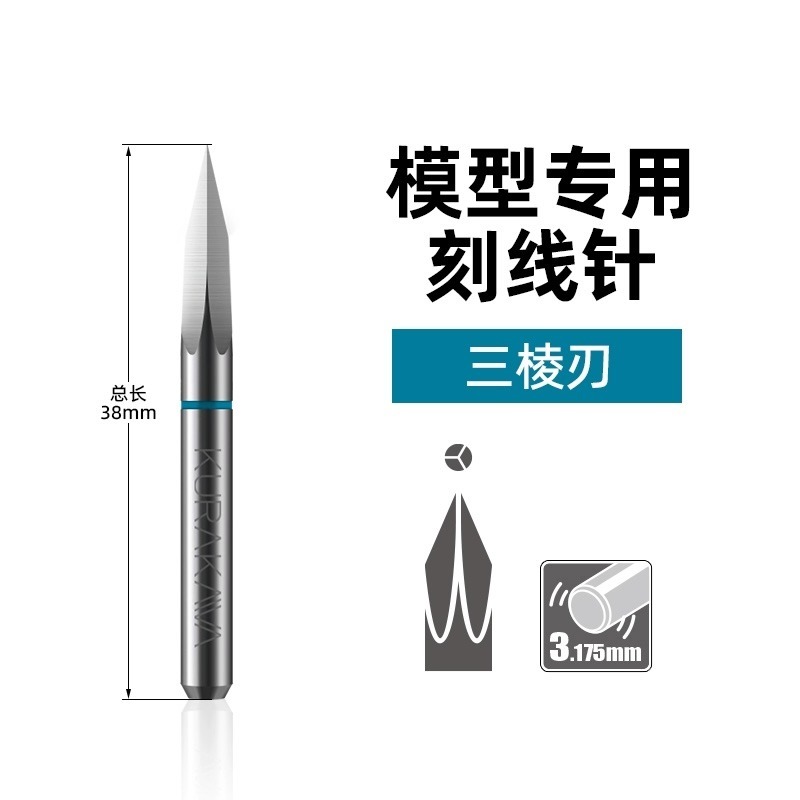 [从人] 倉川 模型刻線針 尖端 三棱 / 四棱 / 六棱 非圓形刻線針 刻線工具 刻線加深-細節圖2
