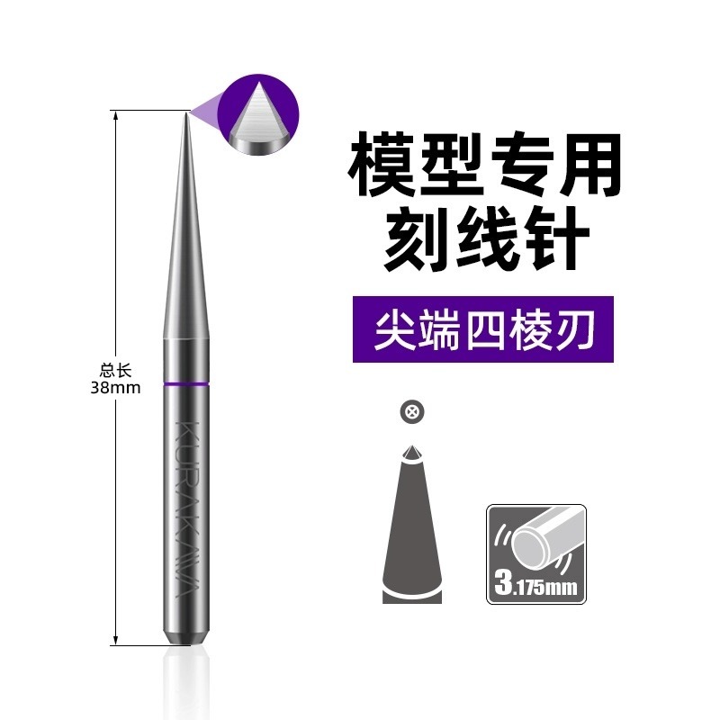 [从人] 倉川 模型刻線針 尖端 三棱 / 四棱 / 六棱 非圓形刻線針 刻線工具 刻線加深-細節圖3