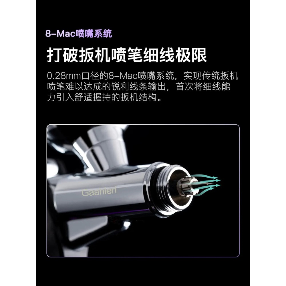 [从人] 伽利略 Gaahleri 燕尾 Swallowtail 扳機型雙動噴筆 / 噴槍 雙口徑 | 三口徑-細節圖2