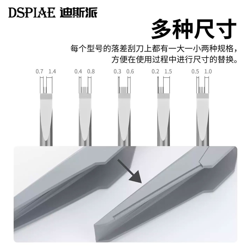 [从人] DSPIAE 迪斯派 GS系列 落差刮刀 / 段差刀 段差刻線刀 1刀兩種尺寸 模型 鋼彈 刻線改造工具-細節圖2
