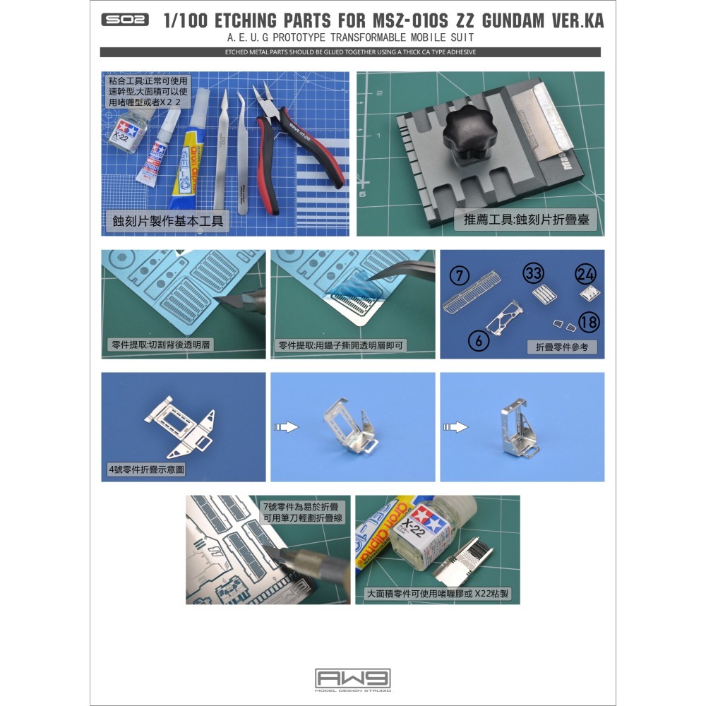 [从人] MAD AW9 S02 MG ZZ GUNDAM VER. KA 細節 細節 蝕刻片 S002-細節圖7