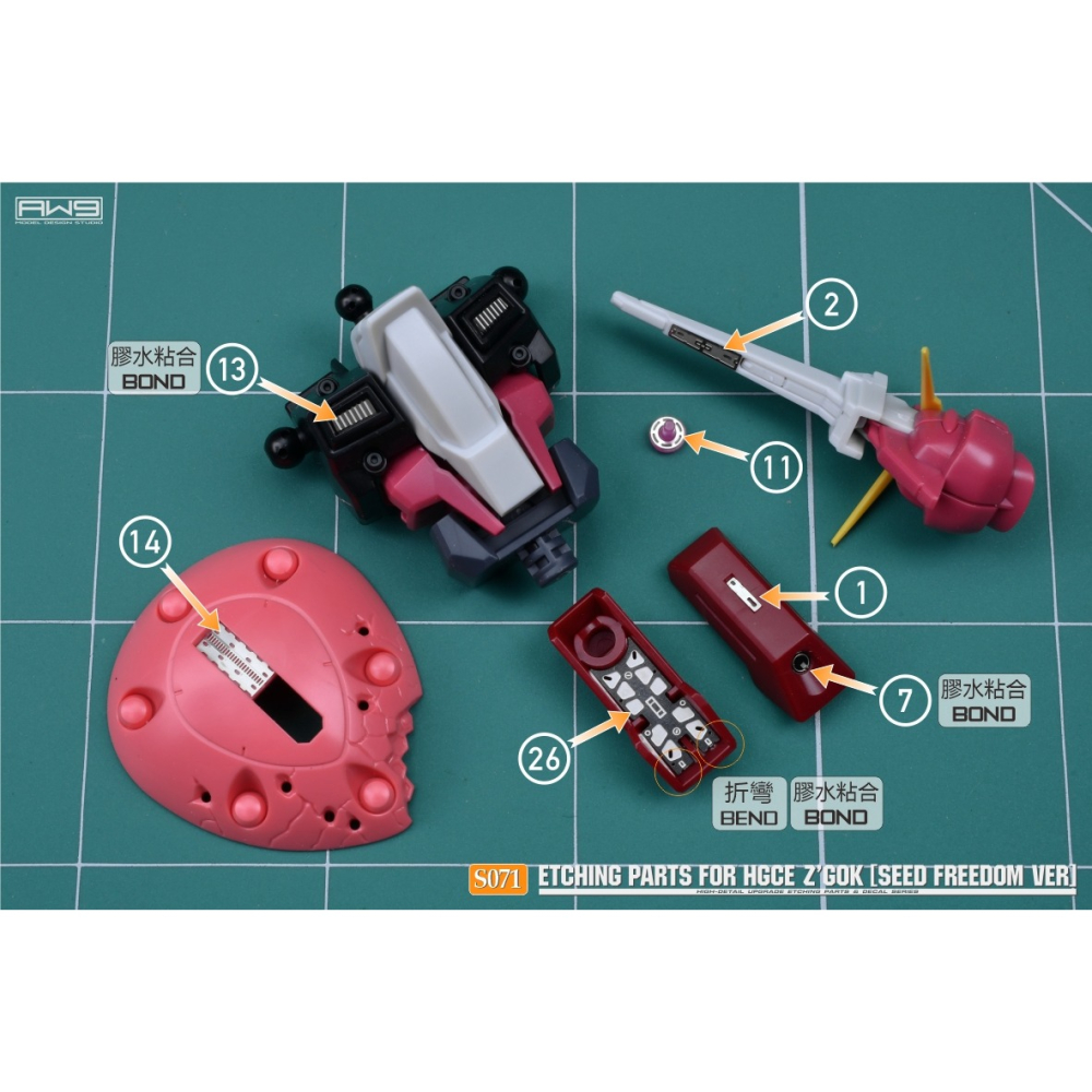 [从人] MAD AW9 S71 HG 1/144 茲寇克 SEED FREEDOM 專用蝕刻片 附水貼 S071-細節圖7