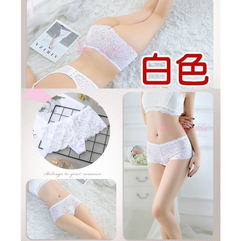 中腰平角內褲 收腹平口褲 透氣花漾蕾絲 少女女生性感內褲 情趣內褲-細節圖2