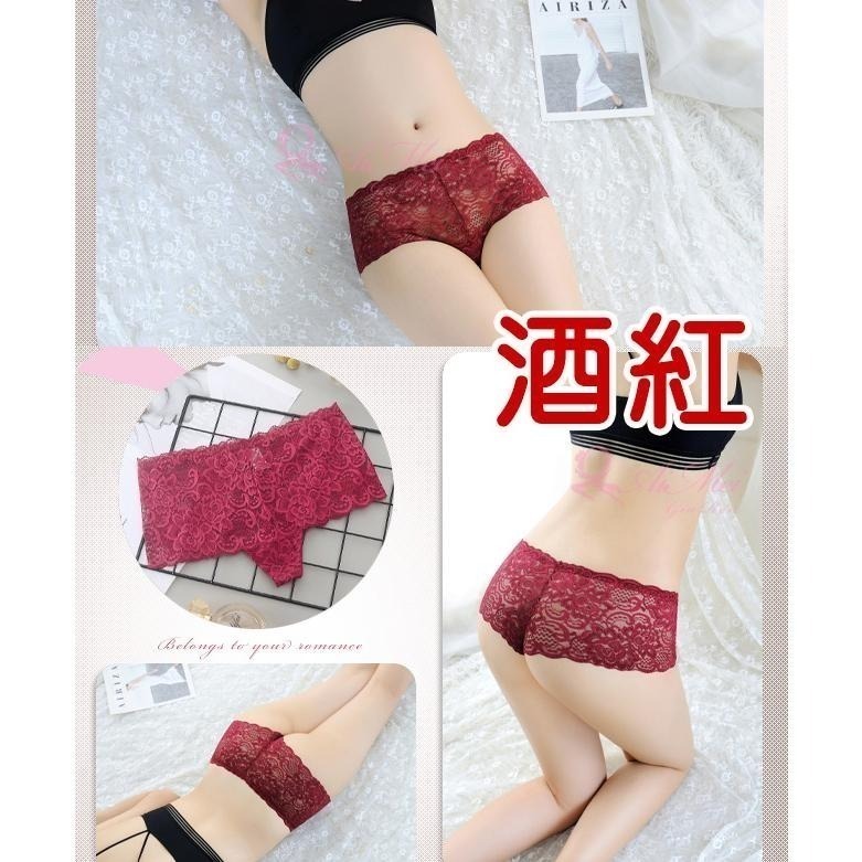 中腰平角內褲 收腹平口褲 透氣花漾蕾絲 少女女生性感內褲 情趣內褲-細節圖7