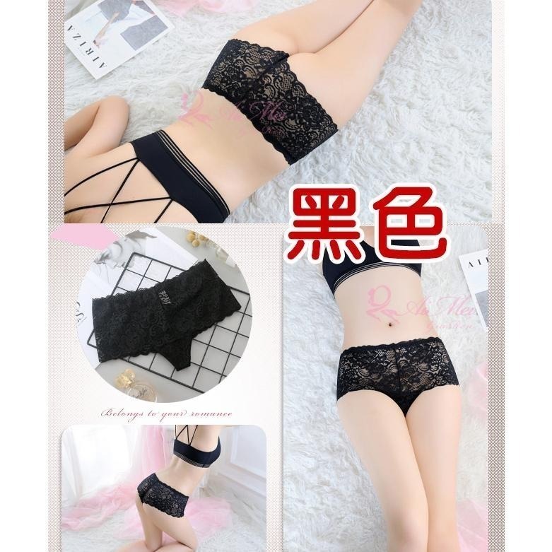 中腰平角內褲 收腹平口褲 透氣花漾蕾絲 少女女生性感內褲 情趣內褲-細節圖8