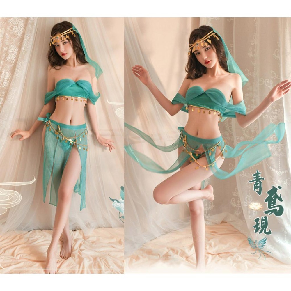 舞姬角色扮演服裝❤飄逸賽石頭紗 後背綁帶比基尼 分片綁帶舞裙套裝 情趣睡衣 情趣內衣 性感誘惑 情趣角色服-細節圖7