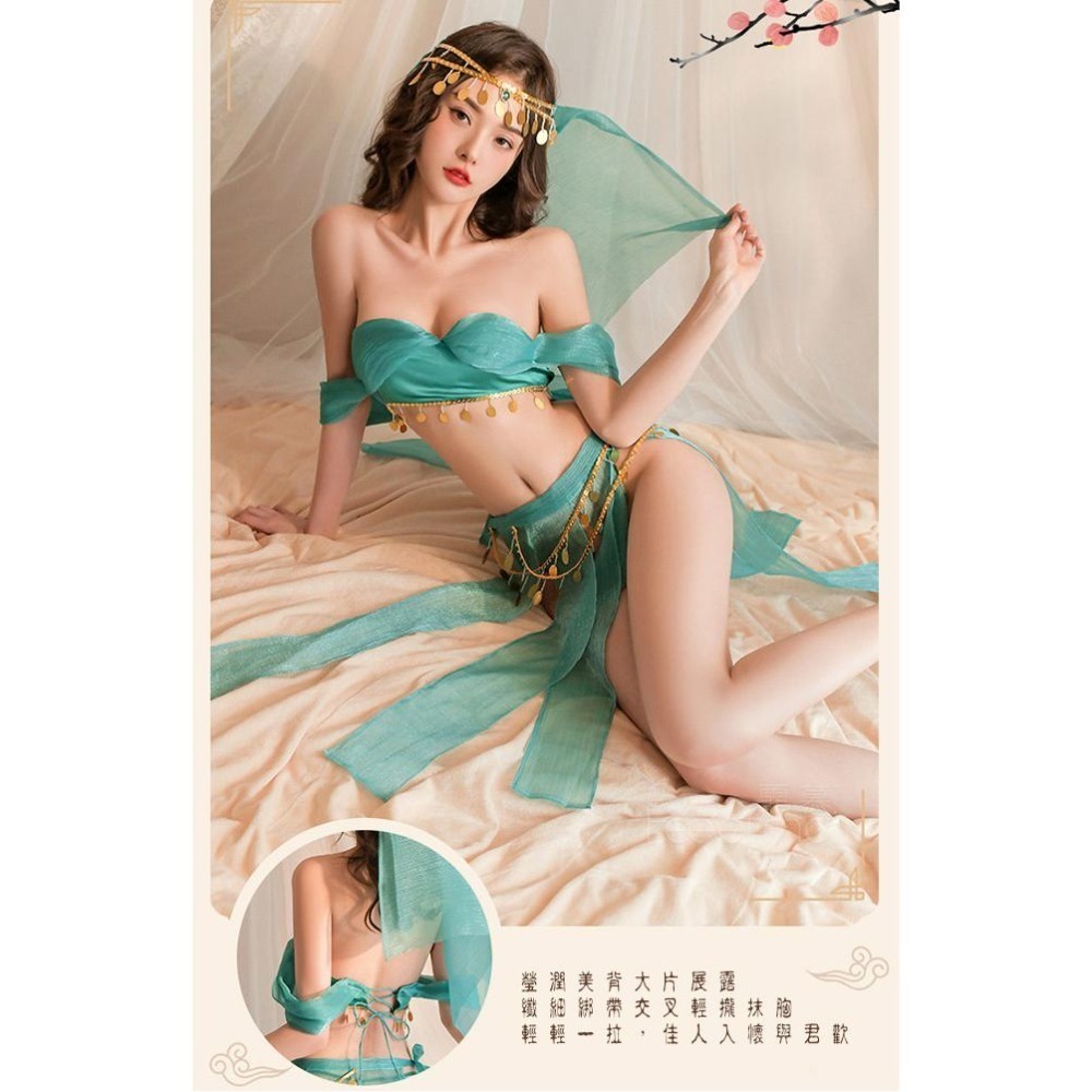 舞姬角色扮演服裝❤飄逸賽石頭紗 後背綁帶比基尼 分片綁帶舞裙套裝 情趣睡衣 情趣內衣 性感誘惑 情趣角色服-細節圖9