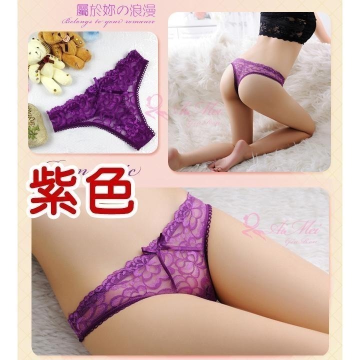 透明緹花蕾絲T字褲 低腰丁字褲 美臀透視網紗透膚 美體誘人 女生性感內褲 情趣內褲 美麗大方-細節圖5